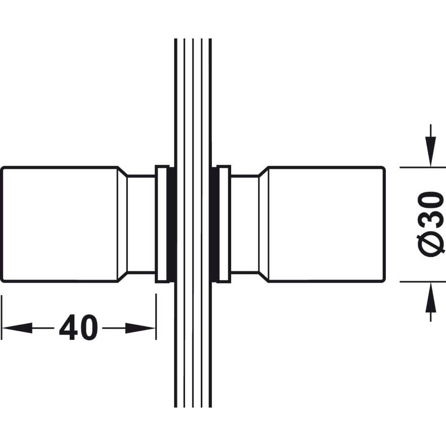 Häfele Duschtür-Knopfpaar MERCURY Messing verchromt poliert, für Glasdicke 6 - 10 mm