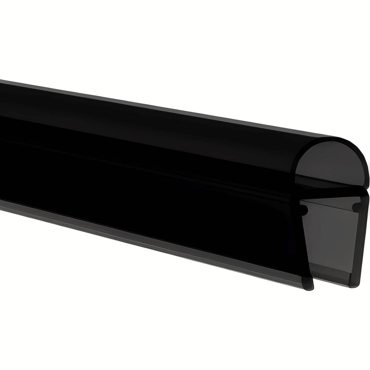 Rehau Duschtürdichtung aus Kunststoff schwarz streifend für Glasdicke 6 - 8 mm, 2000 mm