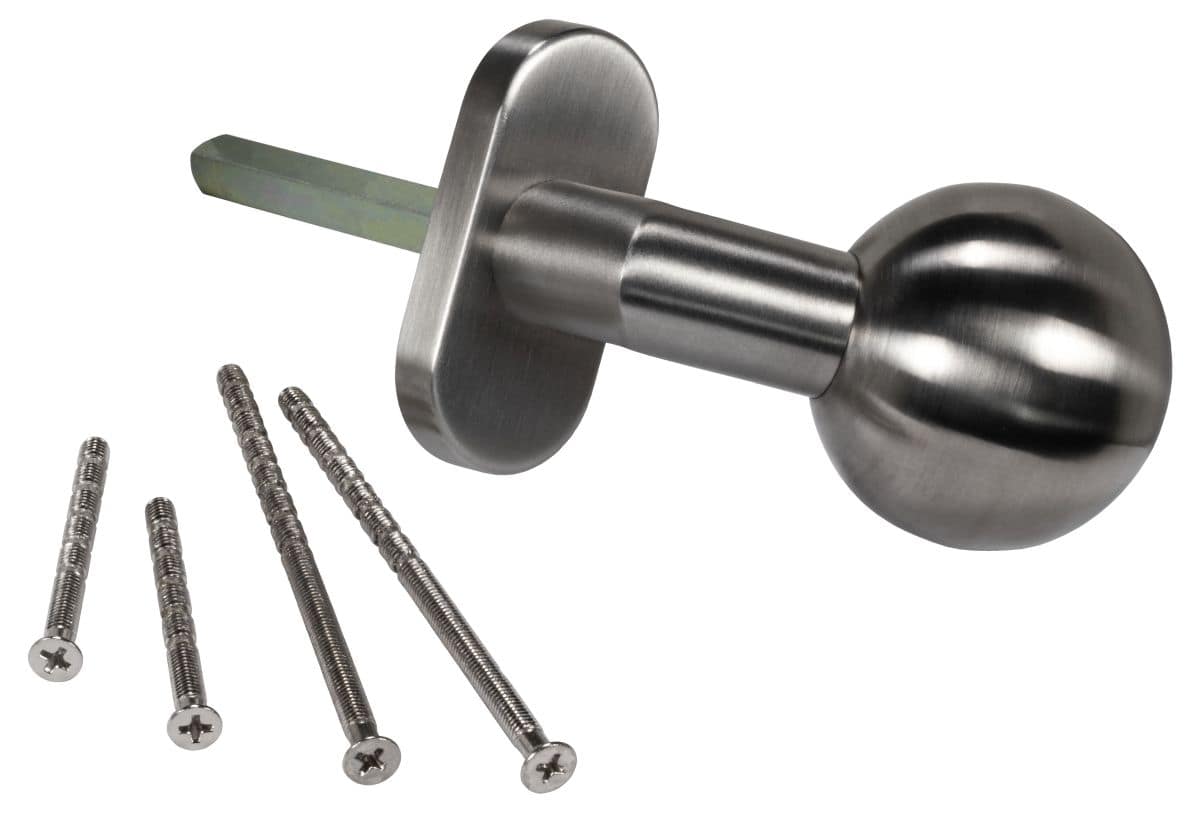 Lienbacher Türknopf aus Edelstahl auf Ovalrosette rund gekröpft Ø 55 mm