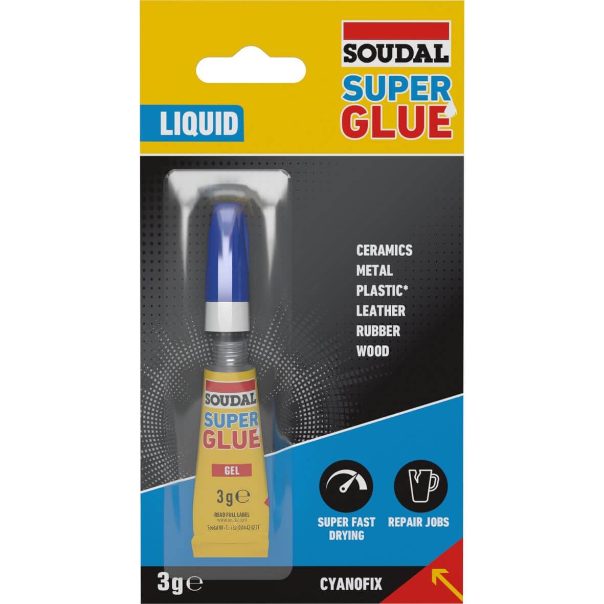 Colle instantanée Soudal LIQUIDE, 3g