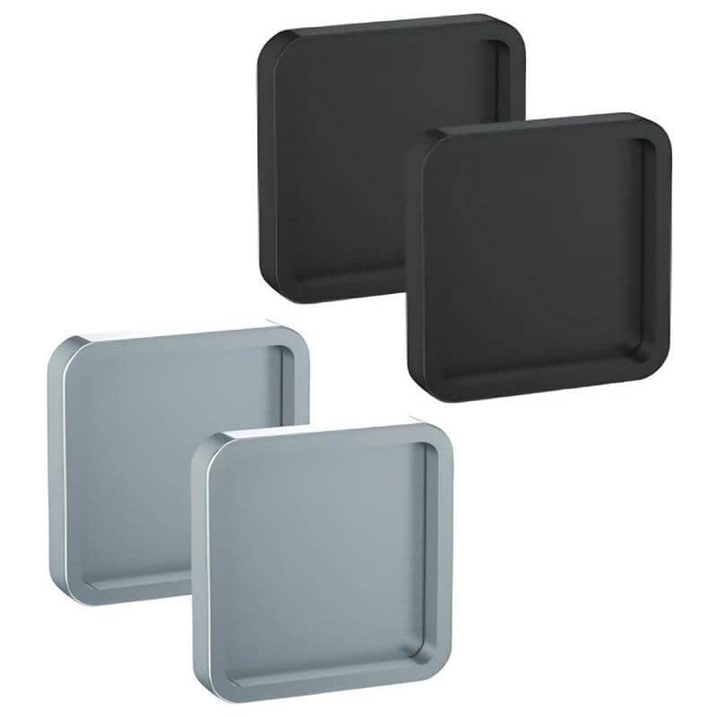 Fimet Muschelgriff NINA aus Metall, selbstklebend 58 x 58 mm, Silberfarben