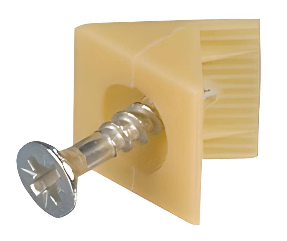 Siso Rückwandhalter ERIC aus Kunststoff mit vormontierter Spannplattenschraube, hellbeige