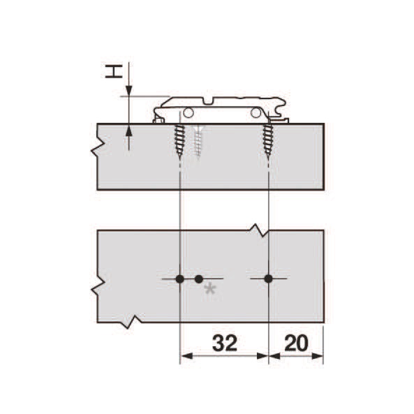 Blum Clip Top Montageplatte & Frontbefestigungen ONYX schwarz Skizze1