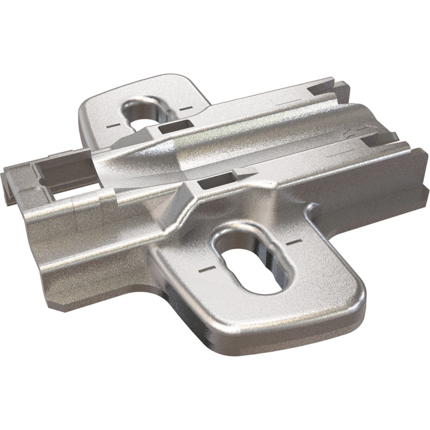 Hettich Kreuzmontageplatte Sensys 8099 zum Anschrauben Stahl vernickelt, Distanz 0 mm