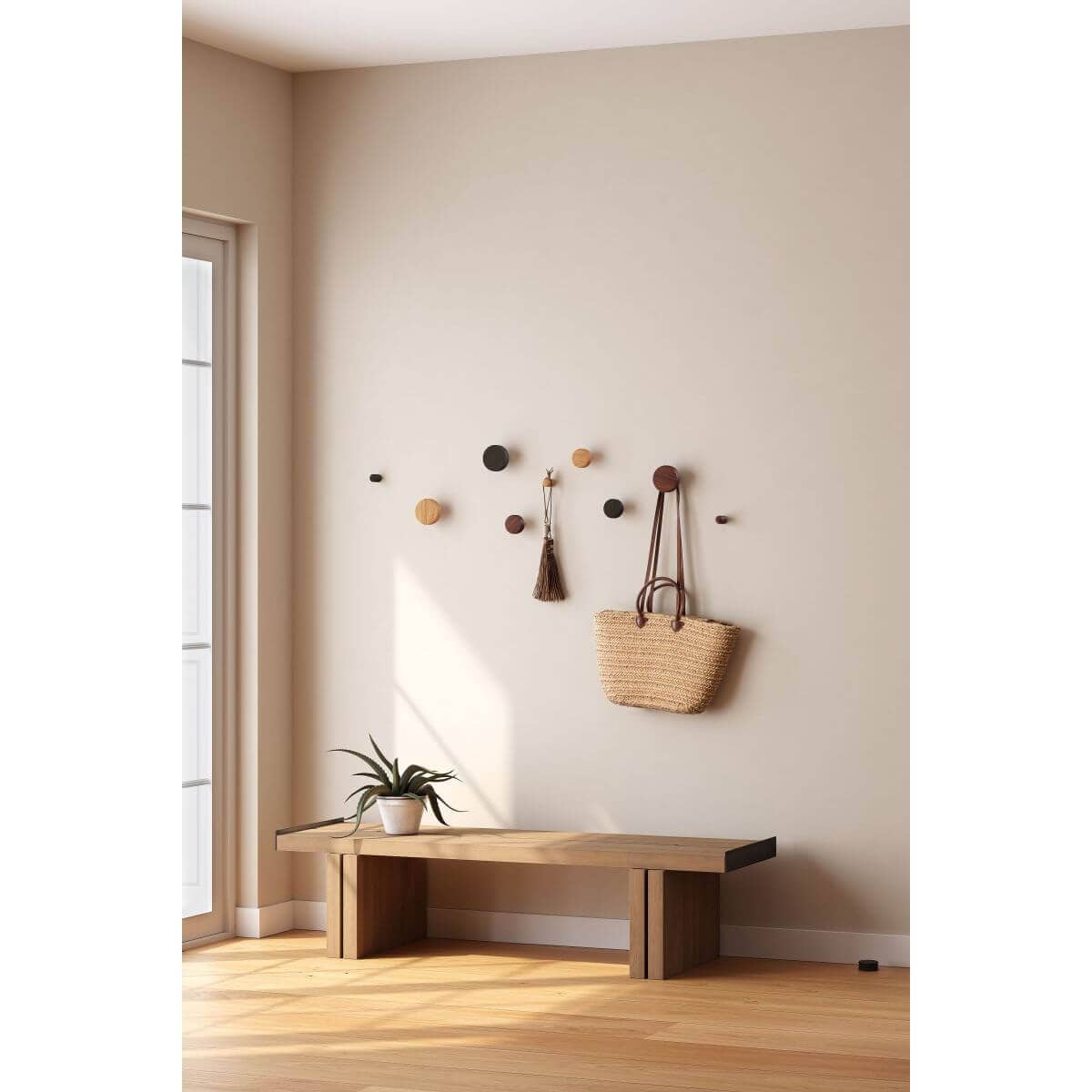 Viefe Garderobenhaken PIECE aus Holz & Kork, Ø 38 x 72 mm Eichenholz | Eichenholz