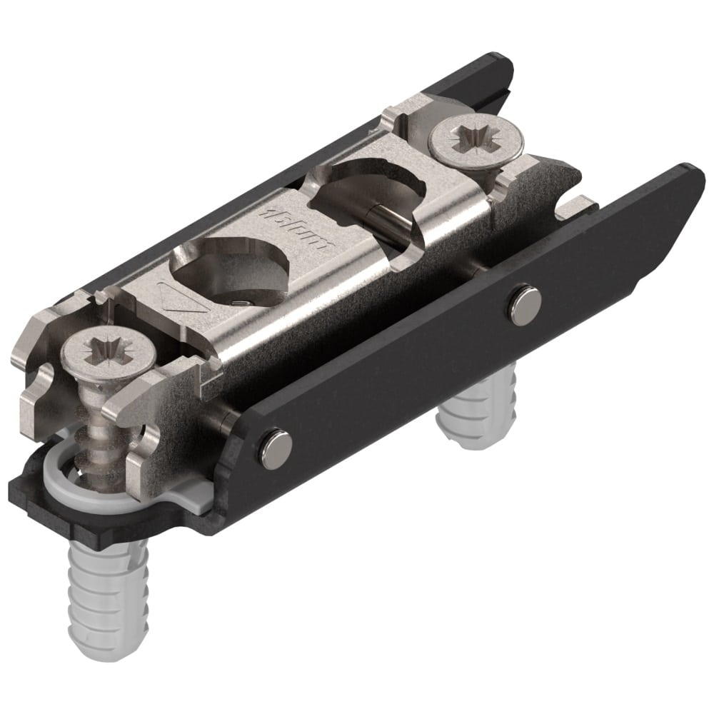 Blum Montageplatte ONYX schwarz mit Schrauben und Spreizdübeln, 3 mm