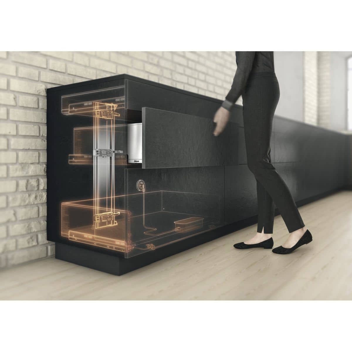 BLUM Netzgeräthalterung SERVO-DRIVE aus Kunststoff Wandmontage, Länge 211 weißgrau