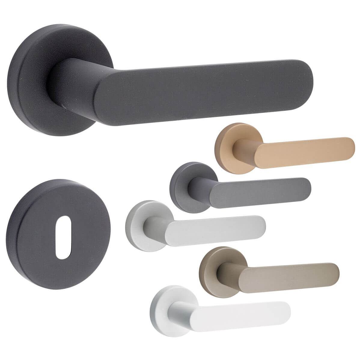 Fimet lever handle set SHAPE 1320-232 in aluminium