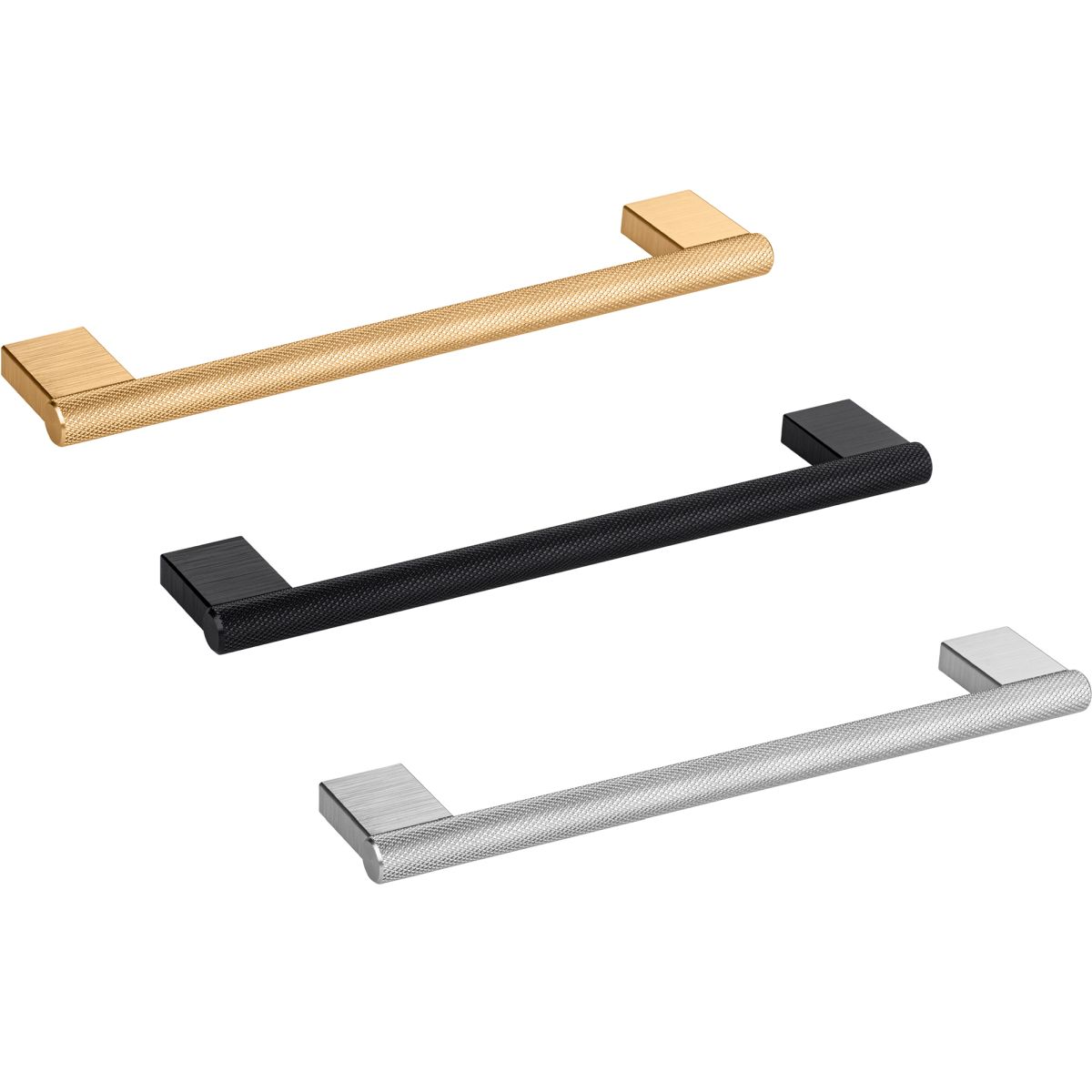 Viefe Tirador de muebles GRAF MINI de aluminio estriado Ø 10 mm, ancho de banda 160 - 1178 mm