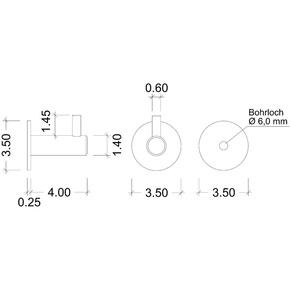 Gedotec Garderobenhaken HOLY aus Edelstahl matt, Tiefe 42 mm