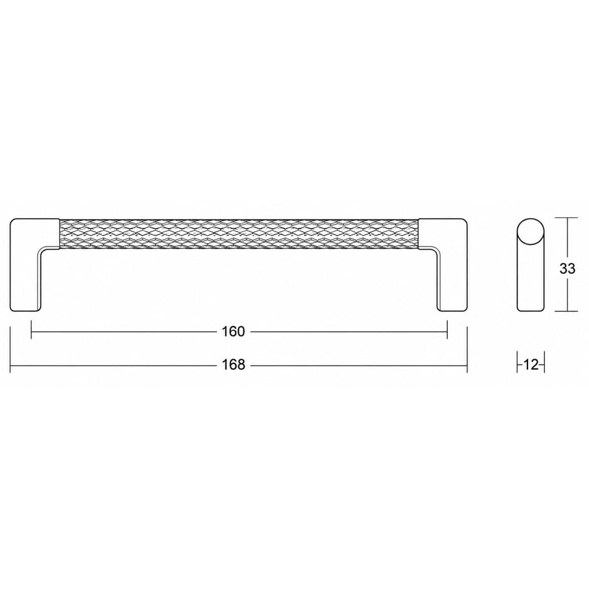 Marella meubelgreep TRAMA van metaal, mat zwart BA 160 mm