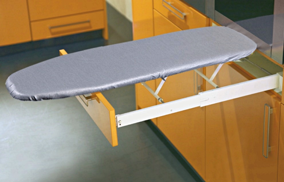 Häfele Ironfix Ironing Board for Installation Behind Drawer Front Ironing Table