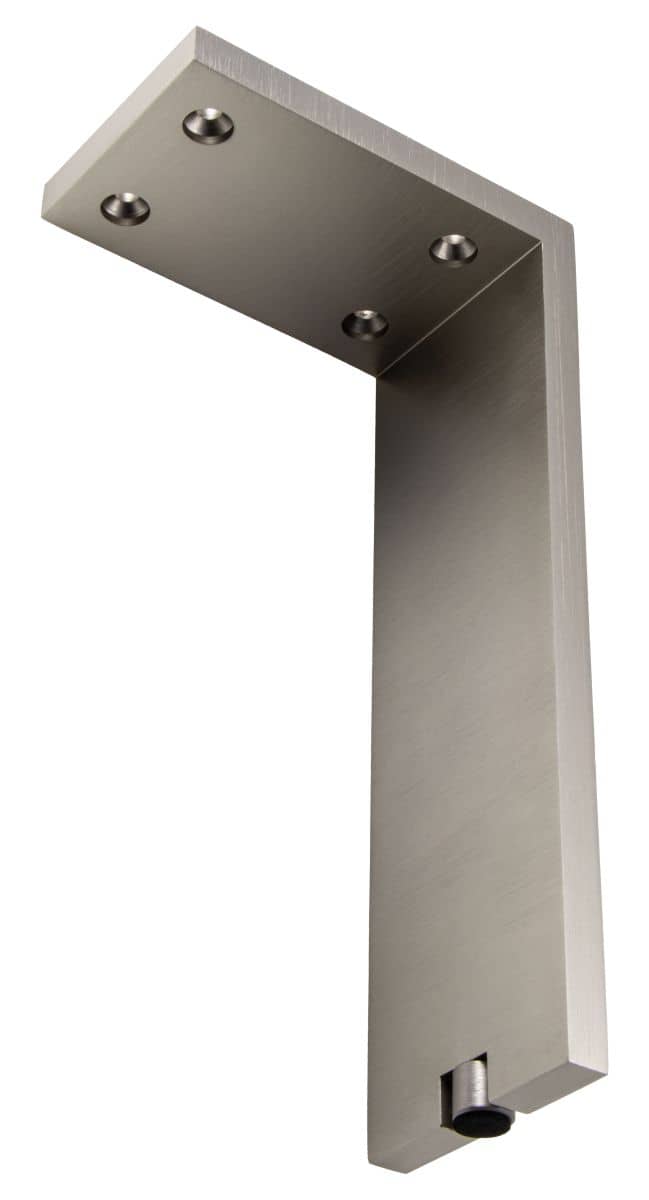 6005200L24-4 Möbelfuß FONDA aus Aluminium eckig höhenverstellbar 200 mm Edelstahl Optik