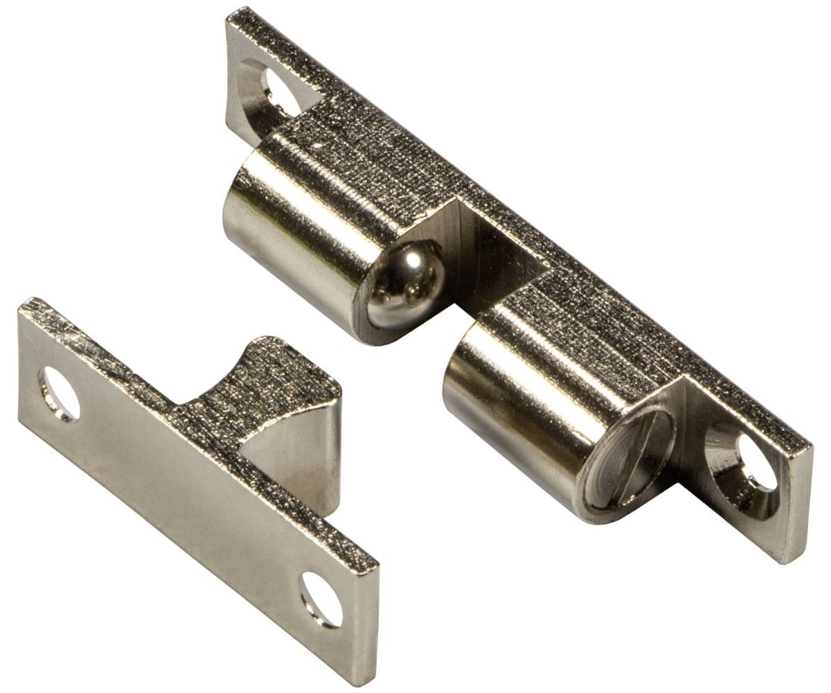 Doppel-Kugelschnapper aus Messing verstellbar vernickelt matt 60 mm