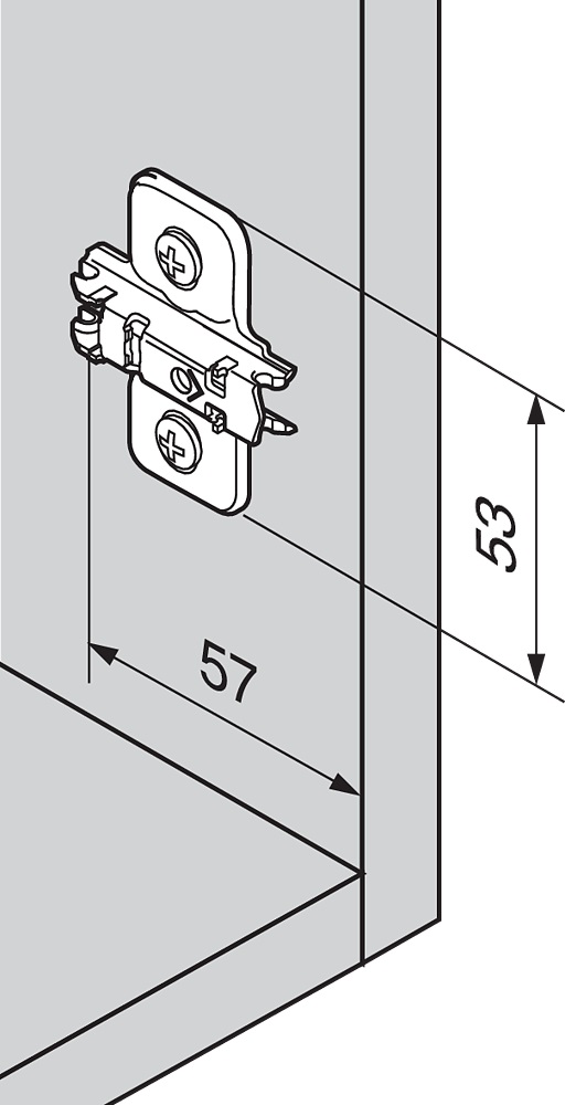 Blum Clip Top Kreuzmontageplatte zum Schrauben Skizze2