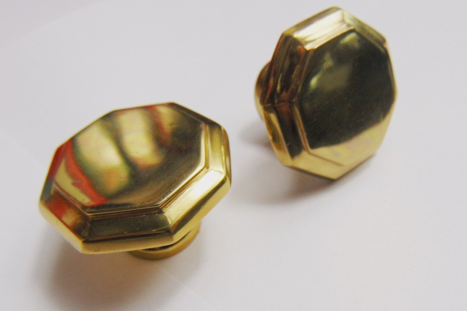 Gedotec Furniture knob PLUTO cabinet knob polished brass octagonal