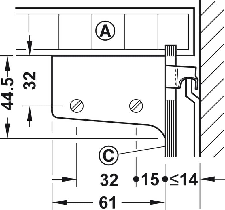Set De Crochets Häfele Pour Suspension D'armoire – Acier Galvanisé, 80-100 Mm