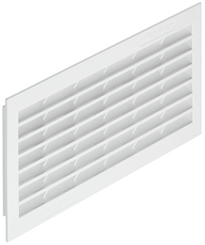 Häfele Grille de ventilation H3625 carrée plastique blanc avec lamelles, 299 x 120 mm