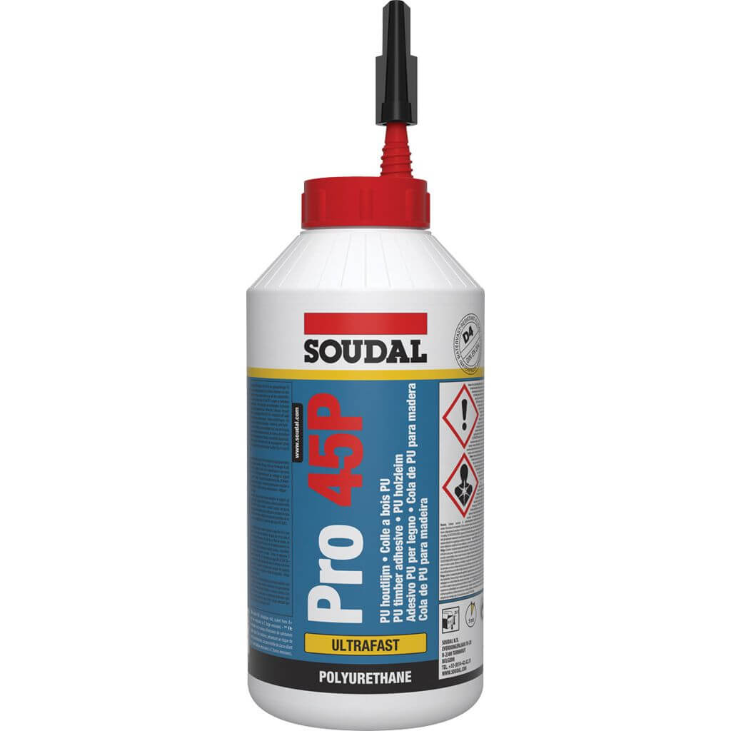 Colla per legno Soudal PRO 45P D4, 750 g