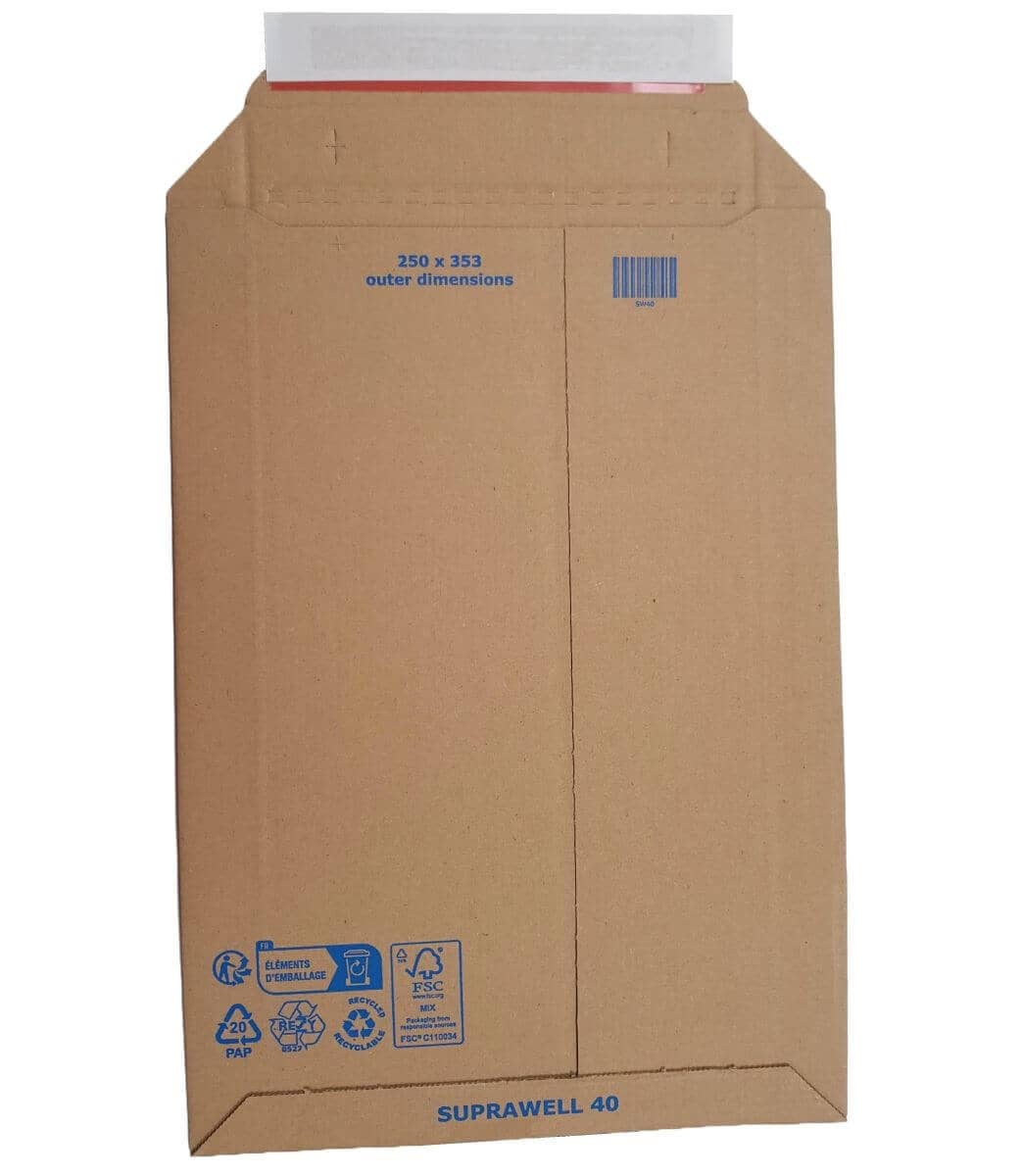 SUPRAWELL 25 Stück Versandtaschen SW mit Selbstklebeverschluss, A4 - 250 x 353 mm