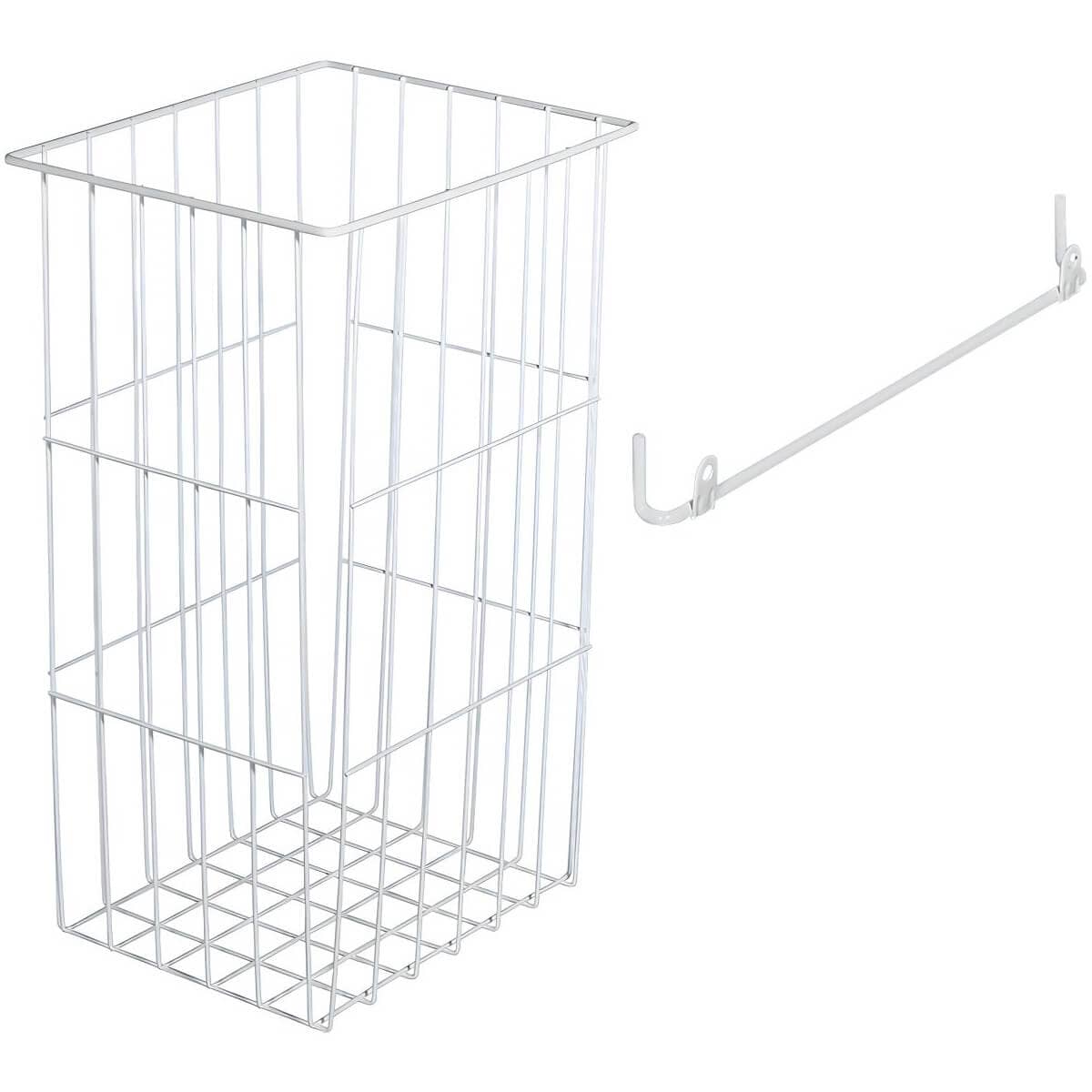 Häfele Wäschekorb TIDY aus Stahl, weiß, 430 x 230 x 270 mm, 195 x 225 mm