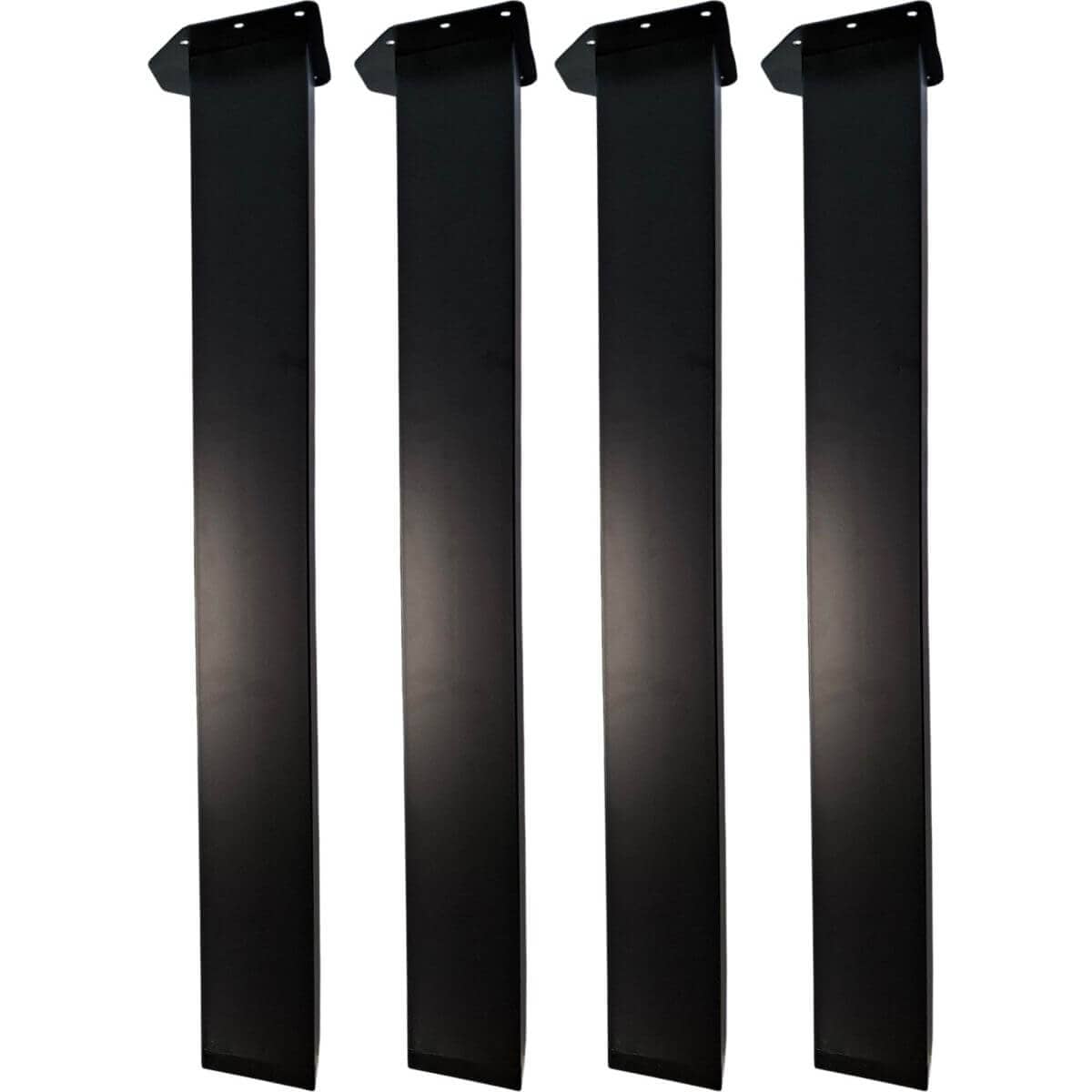 Gedotec 4 Stück-Set Tischbeine FERRO aus Stahl Schwarz, 710 x 80 x 40 mm
