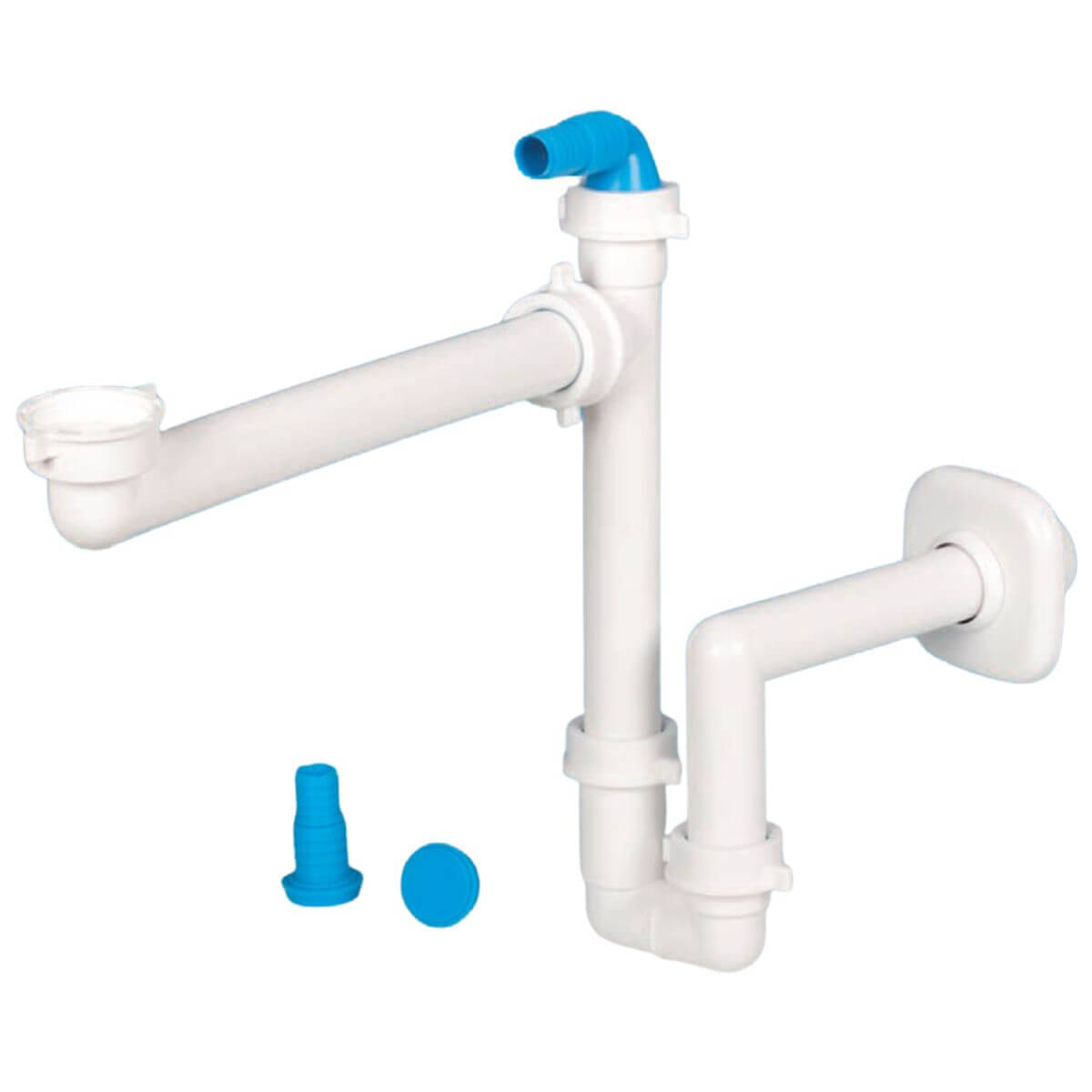 Lira Raumsparsiphon mit Geräteanschluss, Rohr-Ø 40 mm Weiß