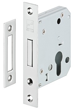 Häfele Startec Latch-in Lock for Swing Doors PZ Backset 55 mm Stainless Steel