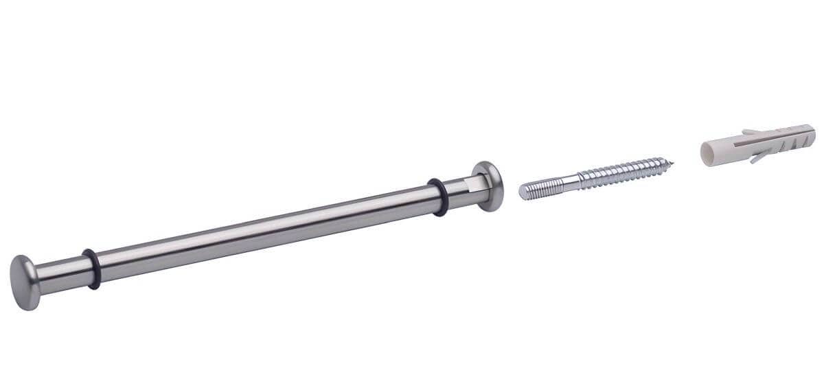 Reggimensola in vetro Gedotec VERONA Ø 12 mm, cromato opaco