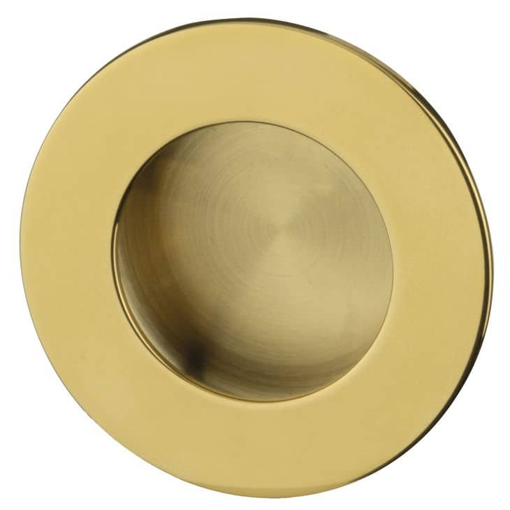 Häfele Muschelgriff LEA aus Edelstahl Ø 50 mm, Messing poliert PVD beschichtet