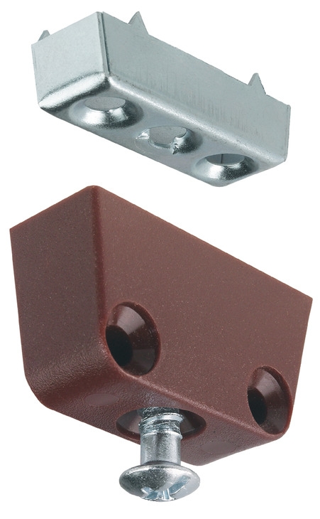 Häfele Carcase Connector T for Screws Top part: white or brown Bottom part and connecting screw