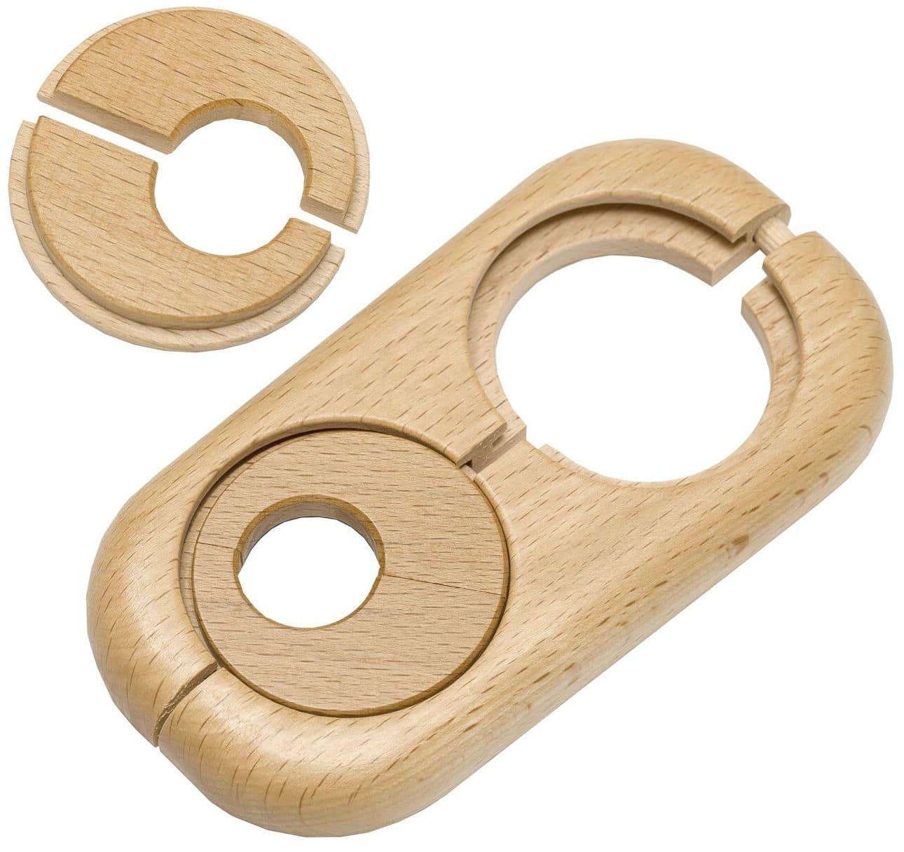Gedotec Rosace double de radiateur en bois laqué, 122 x 58 mm