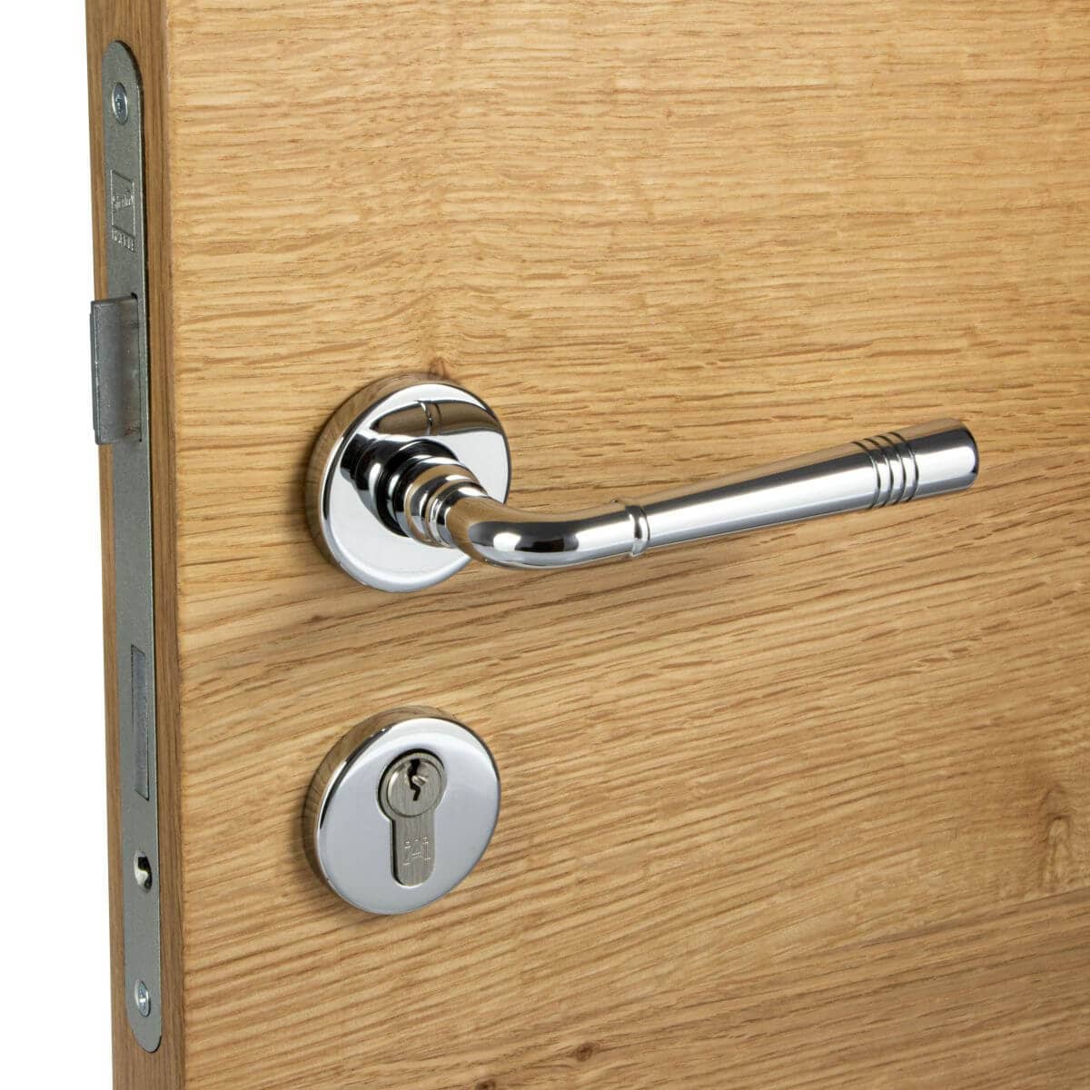 Béquille de porte Fimet CALLIOPE 151-273 en métal, cylindre profilé PZ - chrome poli