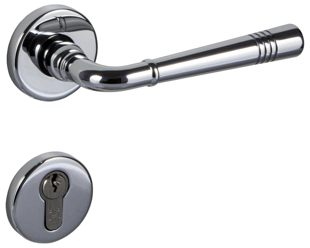 Béquille de porte Fimet CALLIOPE 151-273 en métal, cylindre profilé PZ - chrome poli
