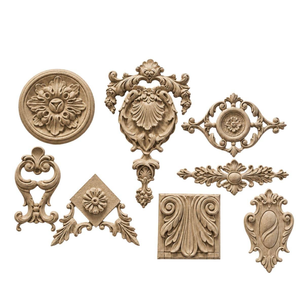Gedotec Ornamente aus Holzpaste, viele Designs