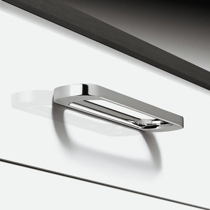 Häfele Möbelgriff H1315 aus Metall, Edelstahl-Optik BA 160 mm