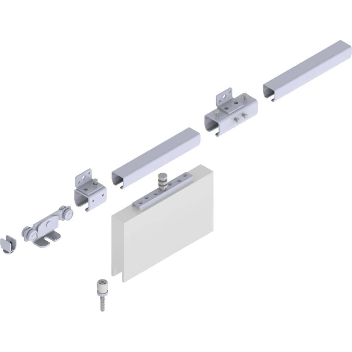 Helm Schiebetorbeschlag-Set für Wandbefestigung 4000 mm, System 400 - Tragkraft bis 400 kg