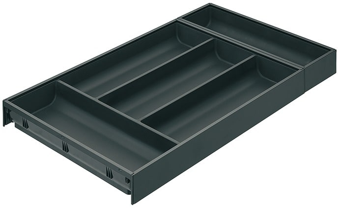 BLUM Besteckeinsatz AMBIA LINE Stahldesign für Blum Legrabox Höhe M und K, Nennlänge 450 mm / Einsatz und Rahmen oriongrau