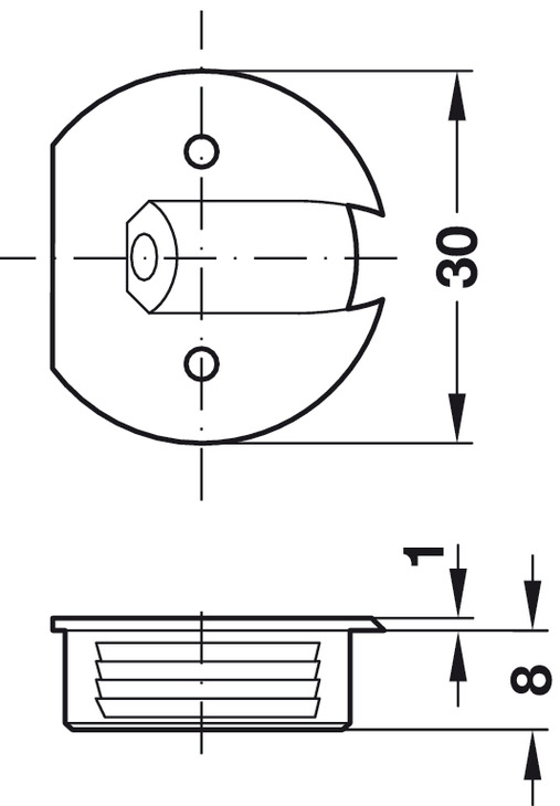 Korpusverbinder CARAVAN aus Kunststoff Ø 26 mm Skizze