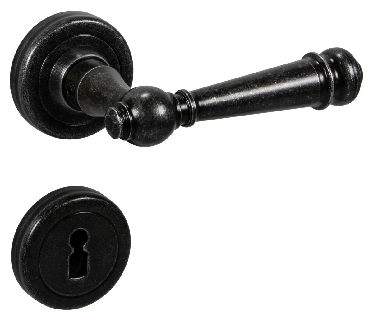 Lienbacher Handle Set SILVRETTA-R in wrought iron, antique black