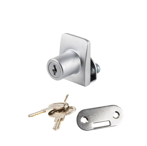Siso Glastürschloss SQUARE für Glasstärke 4 - 6 mm, Silber matt gleichschließend
