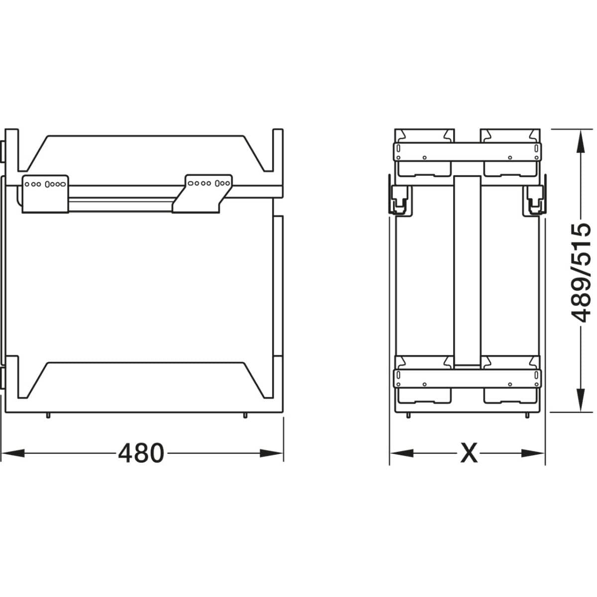 Häfele Unterschrank Frontauszug UTENSIO ST10 PLUS LARDER, Anthrazit 45 kg Korpusbreite 300 mm