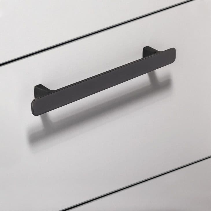 Häfele Möbelgriff H2115 aus Metall, Edelstahl-Optik BA 160 mm