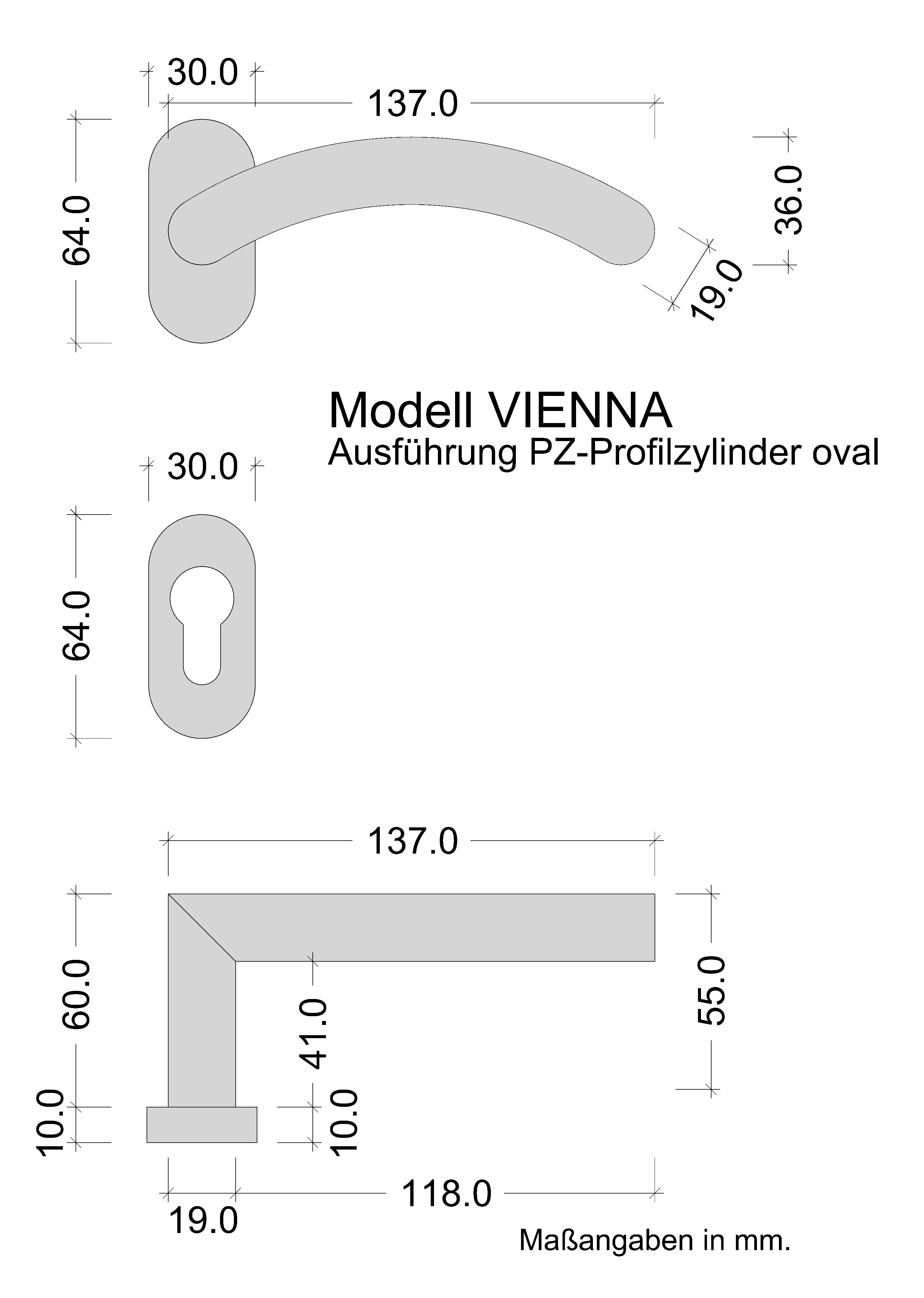 Skizze Türgriff Edelstahl