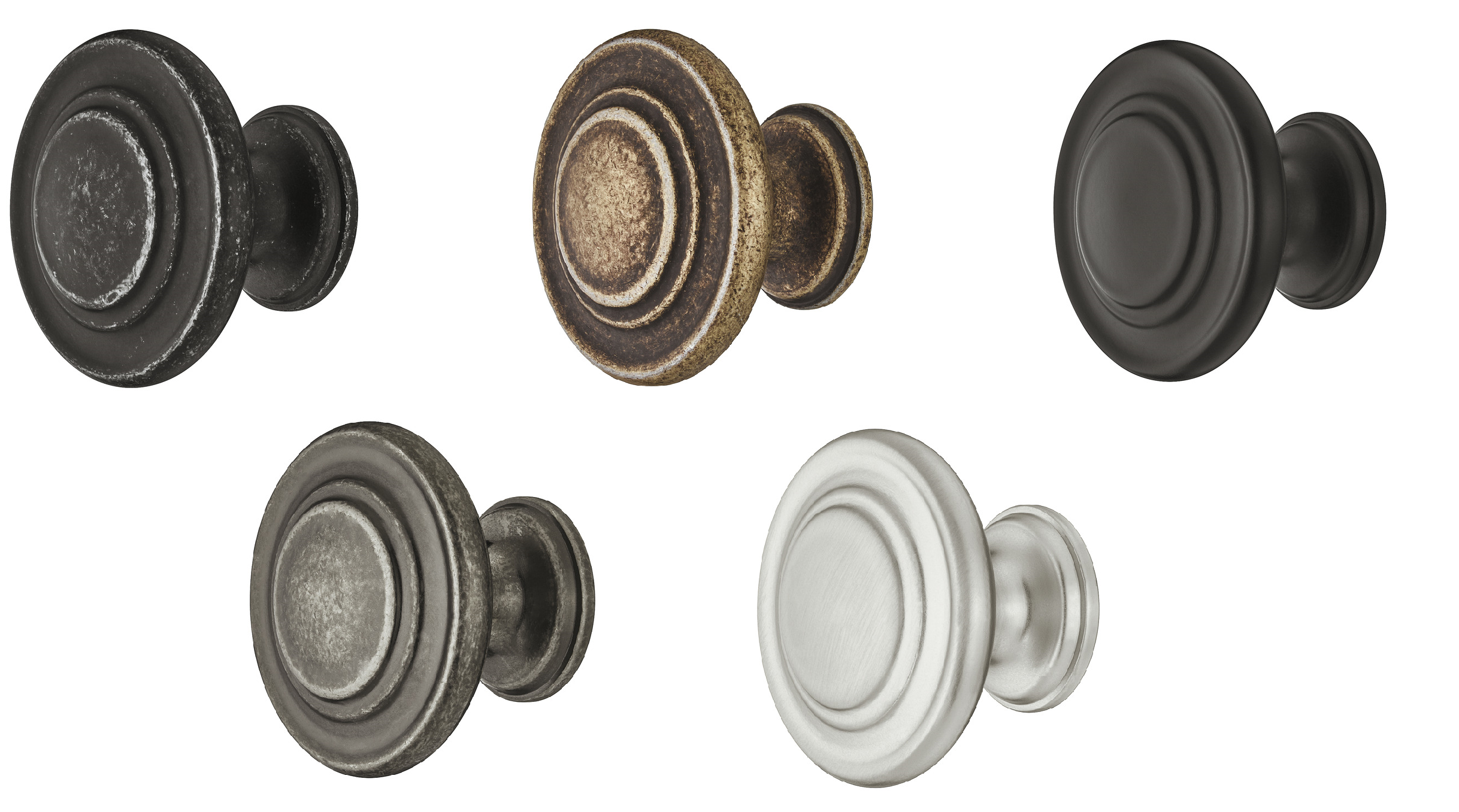 Häfele Möbelknopf rund Antik Ø 34 mm, verzinnt antik