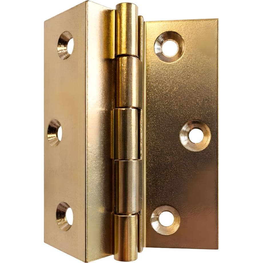 Gedotec Möbelscharnier aus Messing 50 x 40 mm, beidseitig gefälzt, Messing poliert