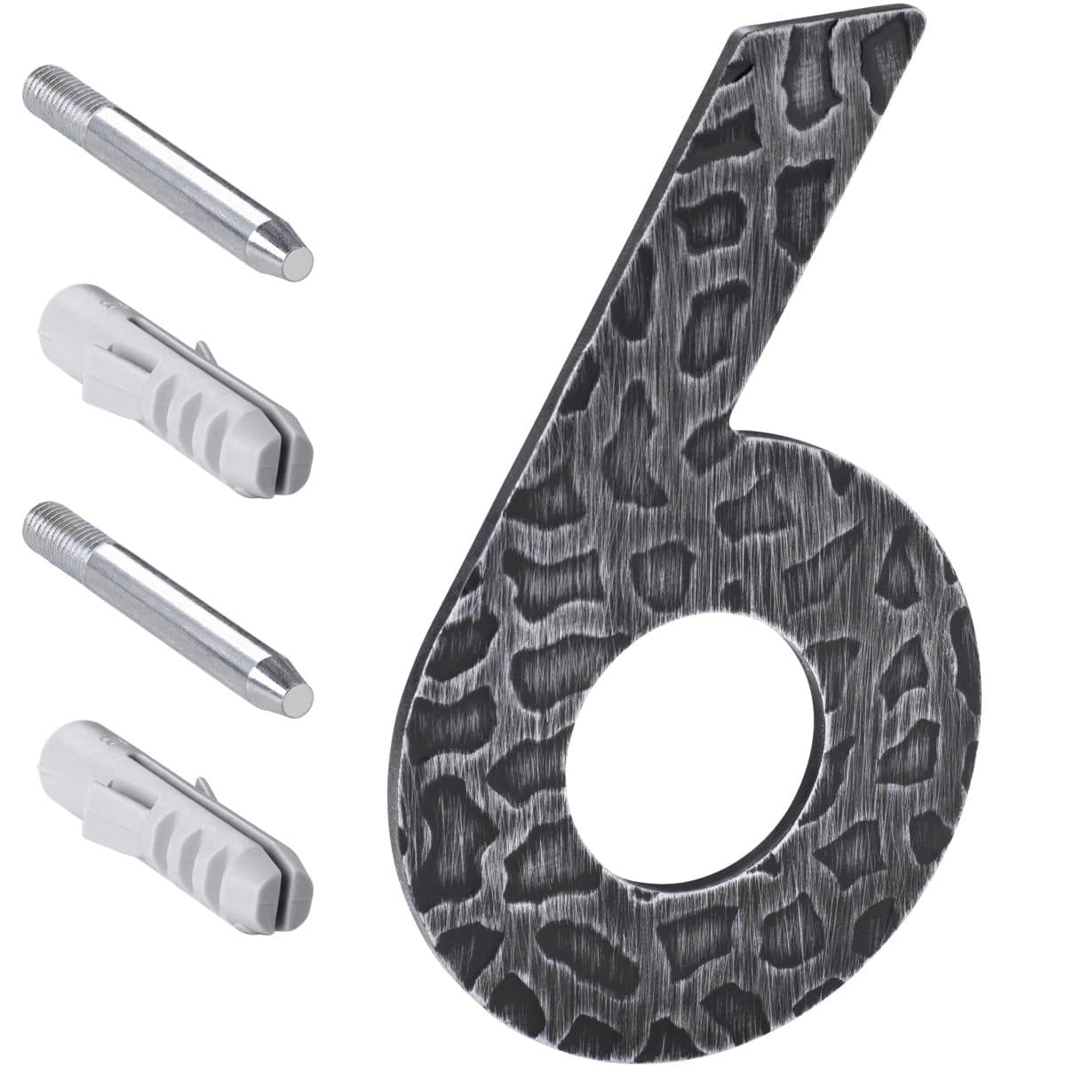 Número de casa Lienbach de hierro forjado 120 mm, cifra «6