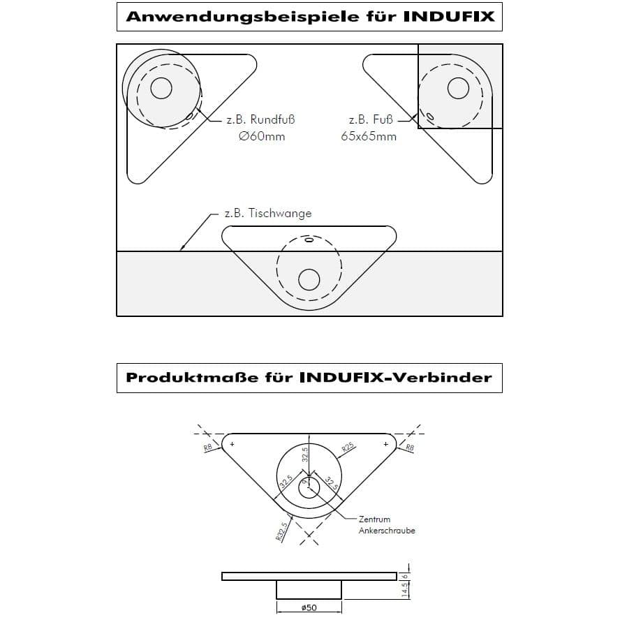 Gedotec Schwerlastverbinder INDUFIX aus Aluminium mit Ankerschraube