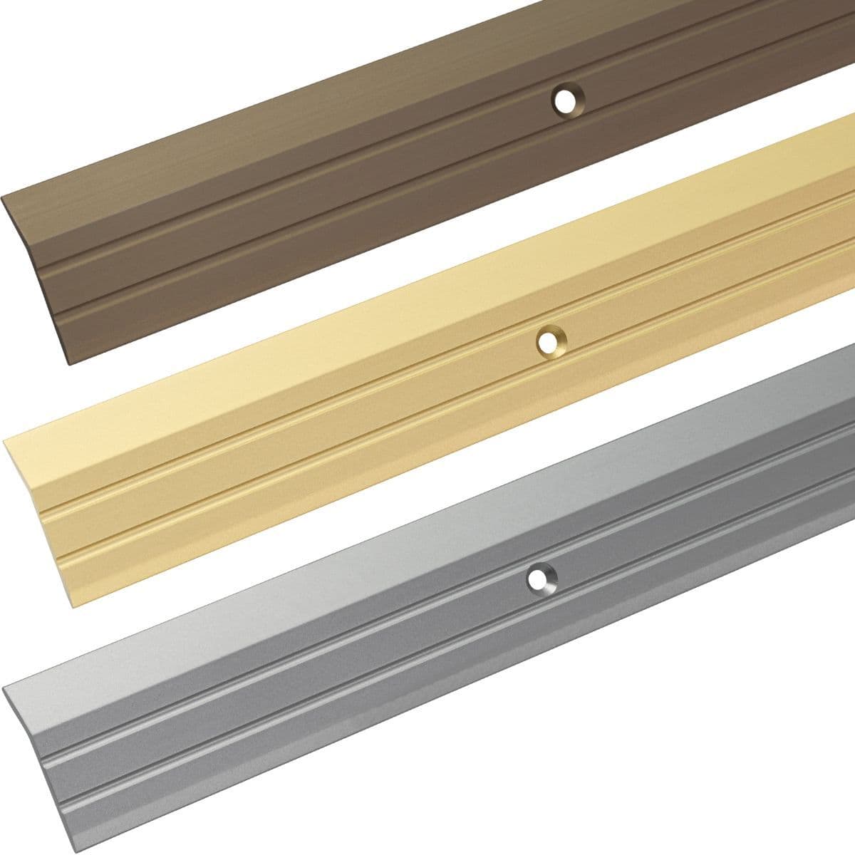 Alfer Abschlussprofil aus Aluminium gebogen gelocht 30 x 5 mm, silber eloxiert - 1000 mm