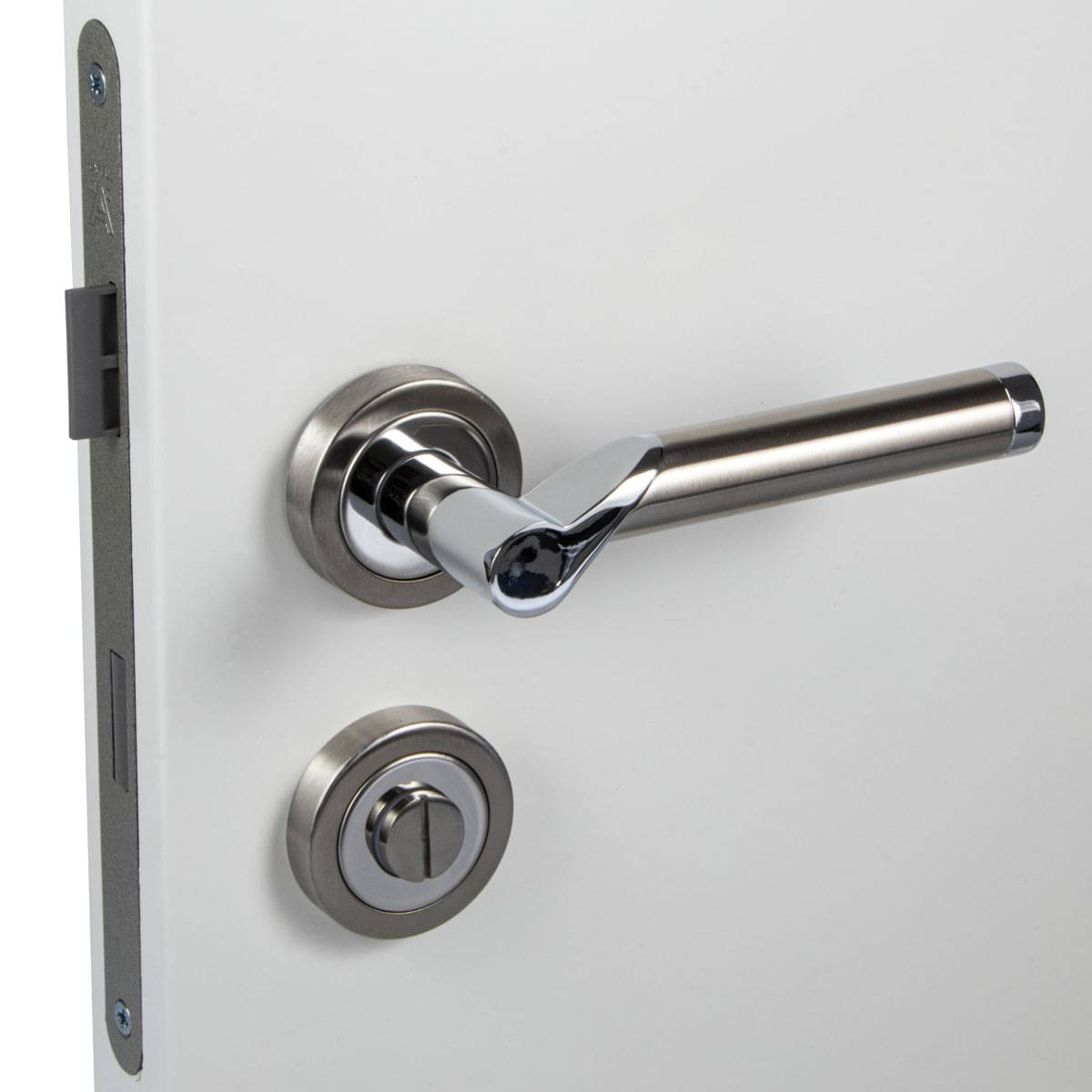 Türdrücker MIRAGE aus Edelstahl gebürstet / verchromt WC